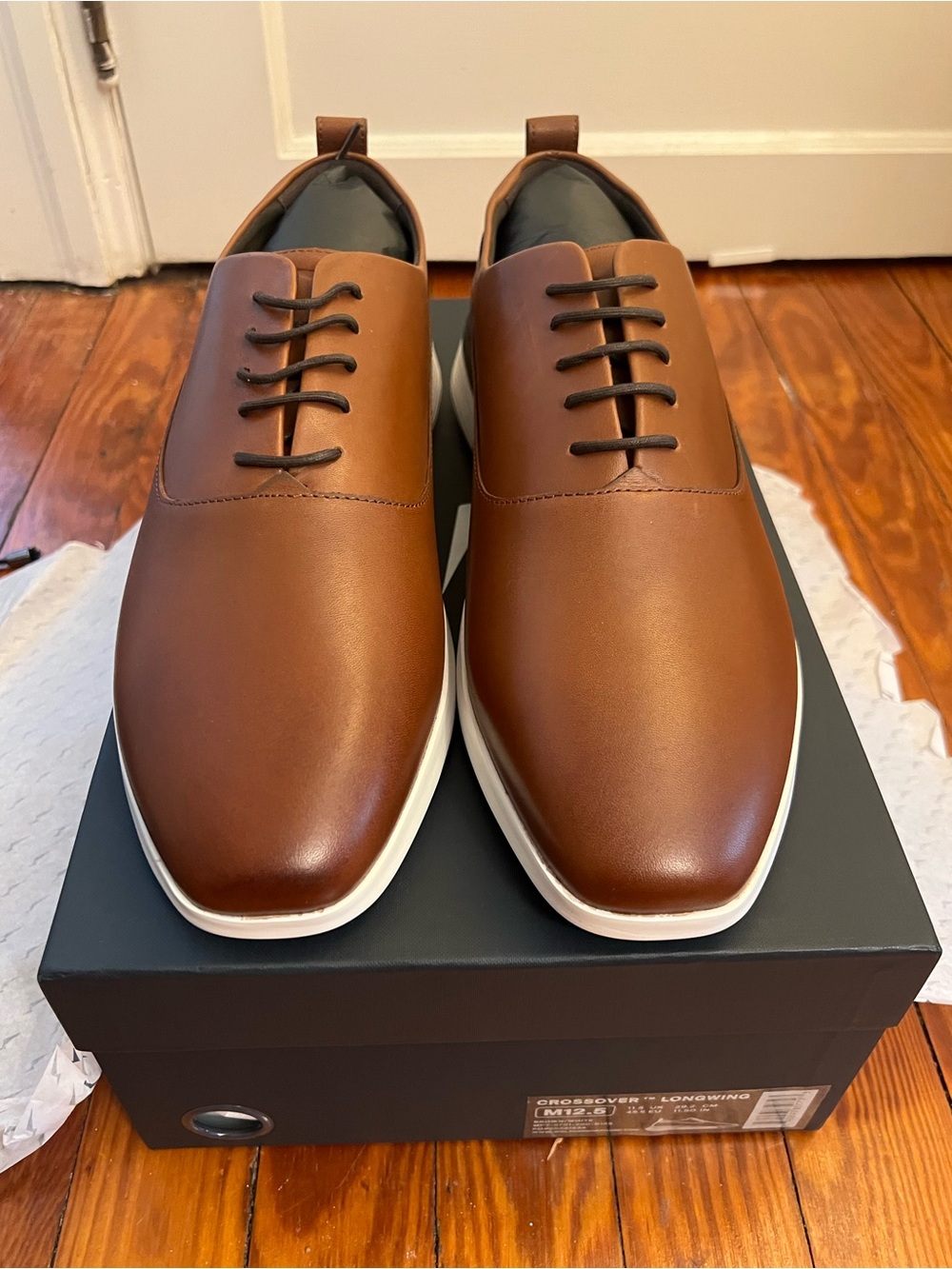 Wolf & Shepherd Crossover Longwing Dress Sneakers Brown/White Men’s 12.5 NWOB